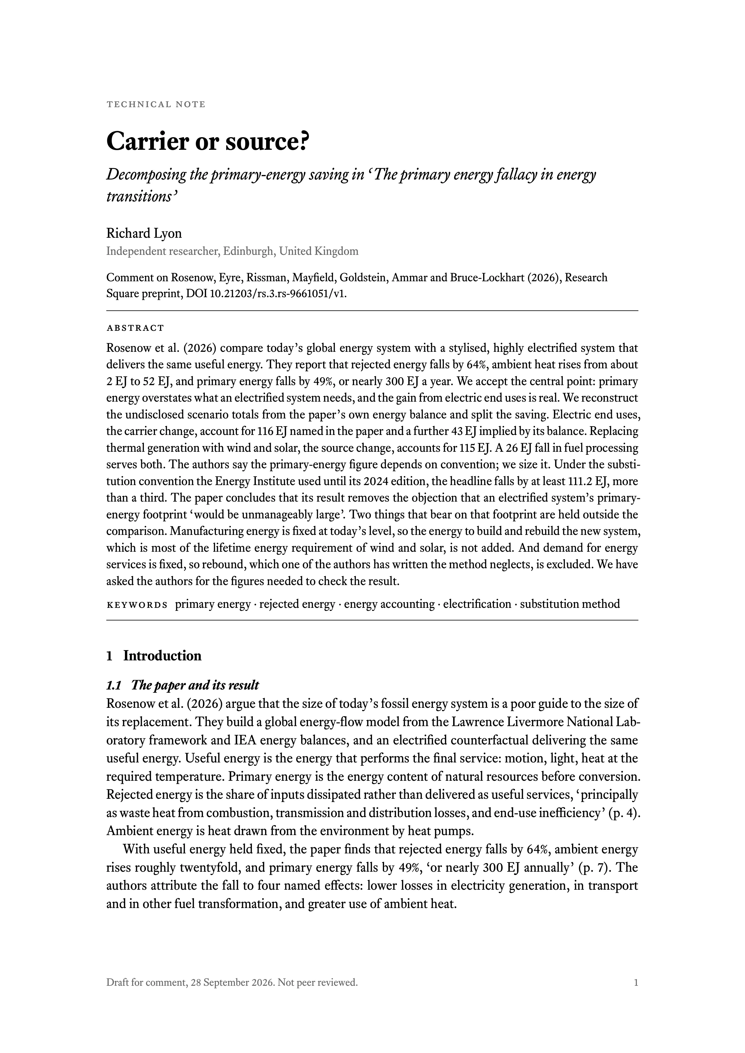 First page of Carrier or source?
